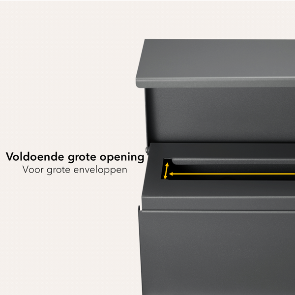 Wand Brievenbus - staal - antraciet grijs RAL7016