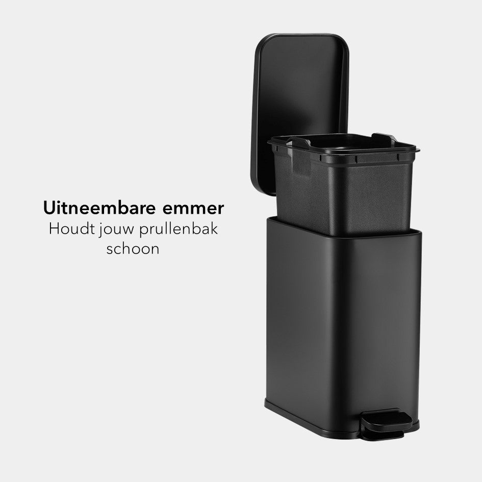 Mat Zwart Vuilnisbak HÜSQ Slimbin Prullenbak 12 Liter - Soft-close Pedaalemmer Mat Zwart | Vuilnisbak Voor Badkamer & Keuken Brabantia Pedaalemmer Mat Zwart Vuilnisbak HÜSQ Slimbin Prullenbak 12 Liter - Soft-close Pedaalemmer Mat Zwart | Vuilnisbak Voor Badkamer & Keuken Brabantia Pedaalemmer