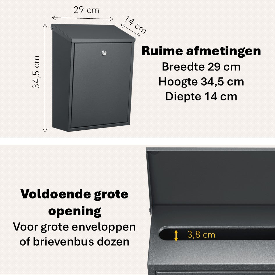 Postmaster - grote brievenbus - antraciet grijs