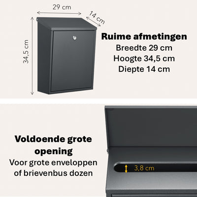 Postmeister – großer Briefkasten – anthrazitgrau