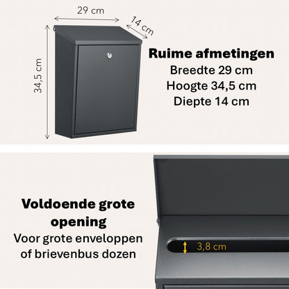 Postmaster - grote brievenbus - antraciet grijs