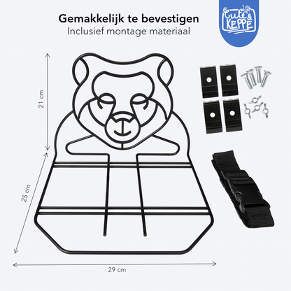 Metalen Bagagedrager Verbreder - "Bear Bag Buddy" - Pakdrager voor Bagagerek van Kinder Fiets