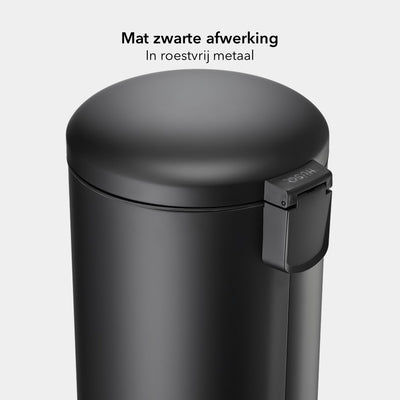 Slimbin Prullenbak - rond -30 liter - mat zwart
