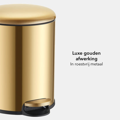 Slimbin Luxe Prullenbak van 5 liter - Goud