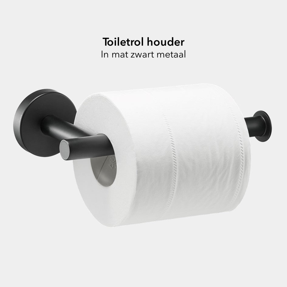 Toilet Set met Toiletborstel met Houder, Toiletrol Houder, Reserverolhouder, 2 Handdoekhaakjes - Toiletaccessoireset voor WC met Montagemateriaal