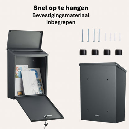 Postmaster - grote brievenbus - antraciet grijs