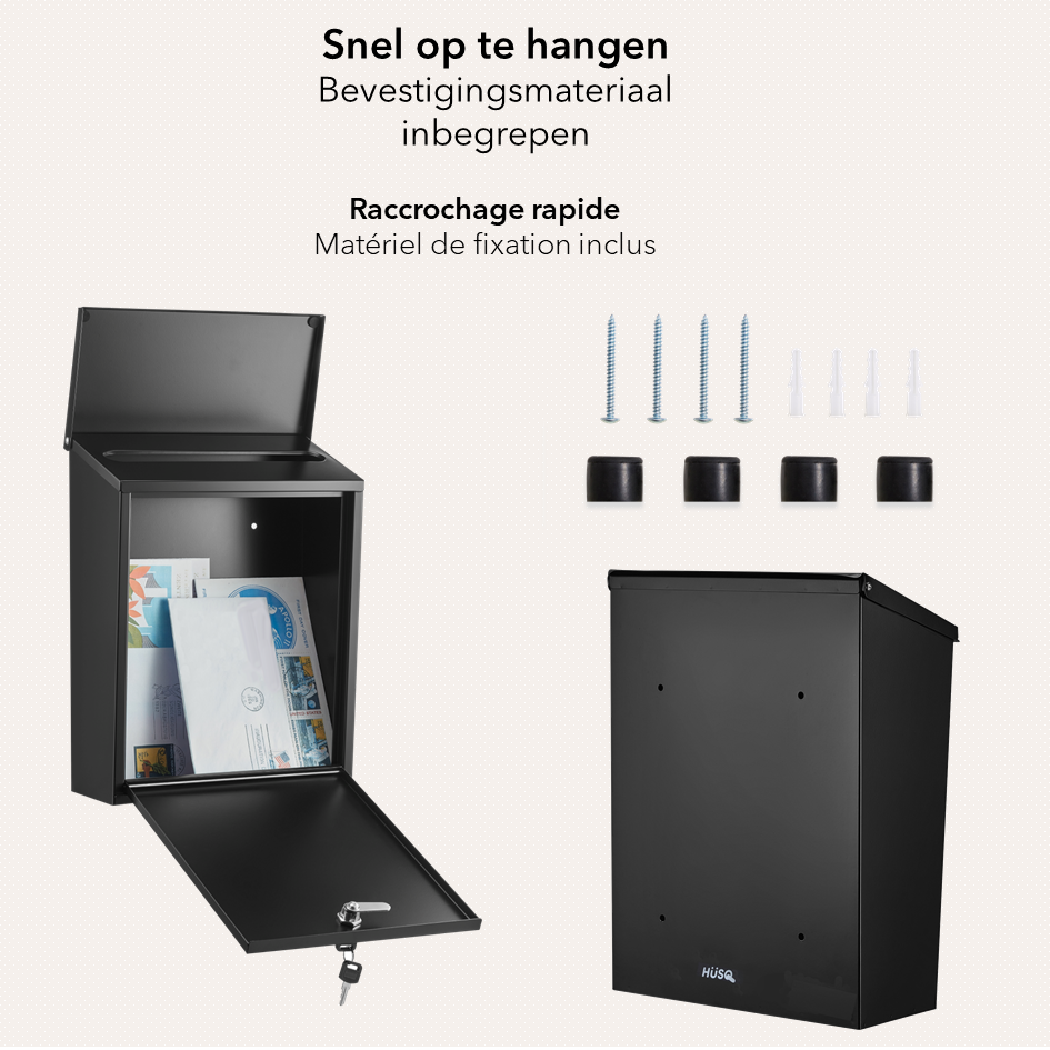 Postmaster sterke grote brievenbus - zwart