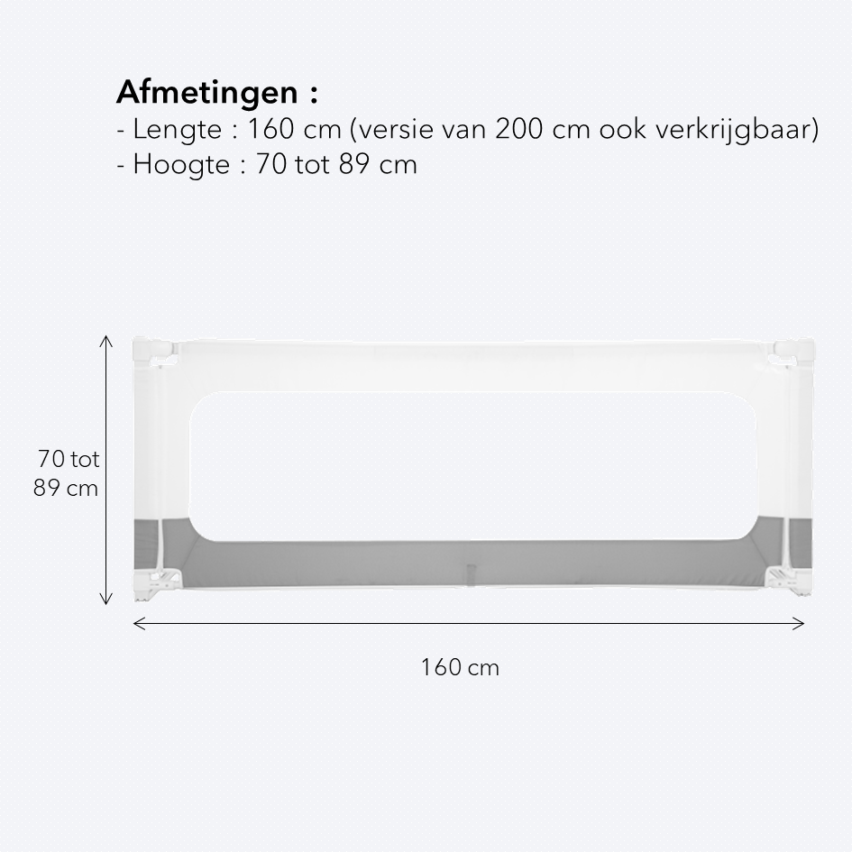 Bedhekje - 160 cm lang - verstelbaar