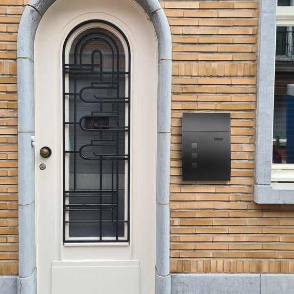 Langwerpige brievenbus - metaal - antraciet grijs