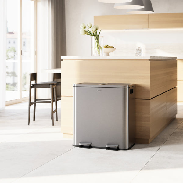 Vuilbak met 2 vakken van 30 liter