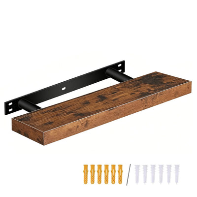 zwevende Wandplank – 60 cm lang – met montage pluggen en vijzen – Boekenplank in hout - vintage bruin (Copy)