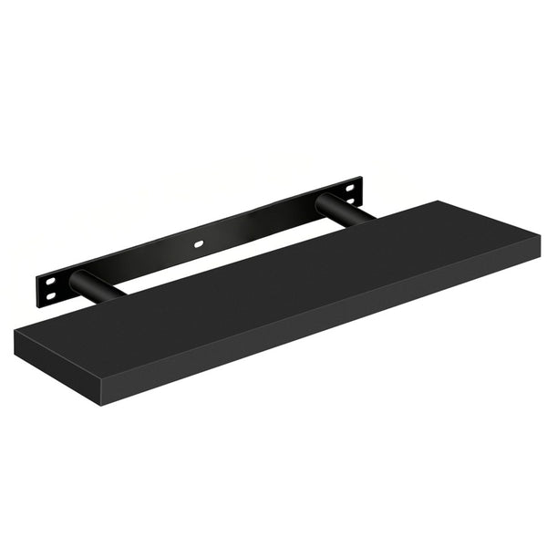 zwevende Wandplank – 80 cm lang – met montage pluggen en vijzen – Boekenplank in hout - zwart
