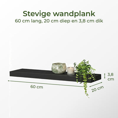 Set aus 2 schwebenden Wandregalen à 80 cm mit Aufhängevorrichtung
