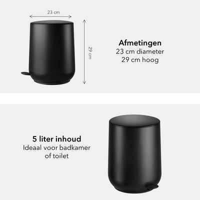 design vuilbak van 5 liter inhoud