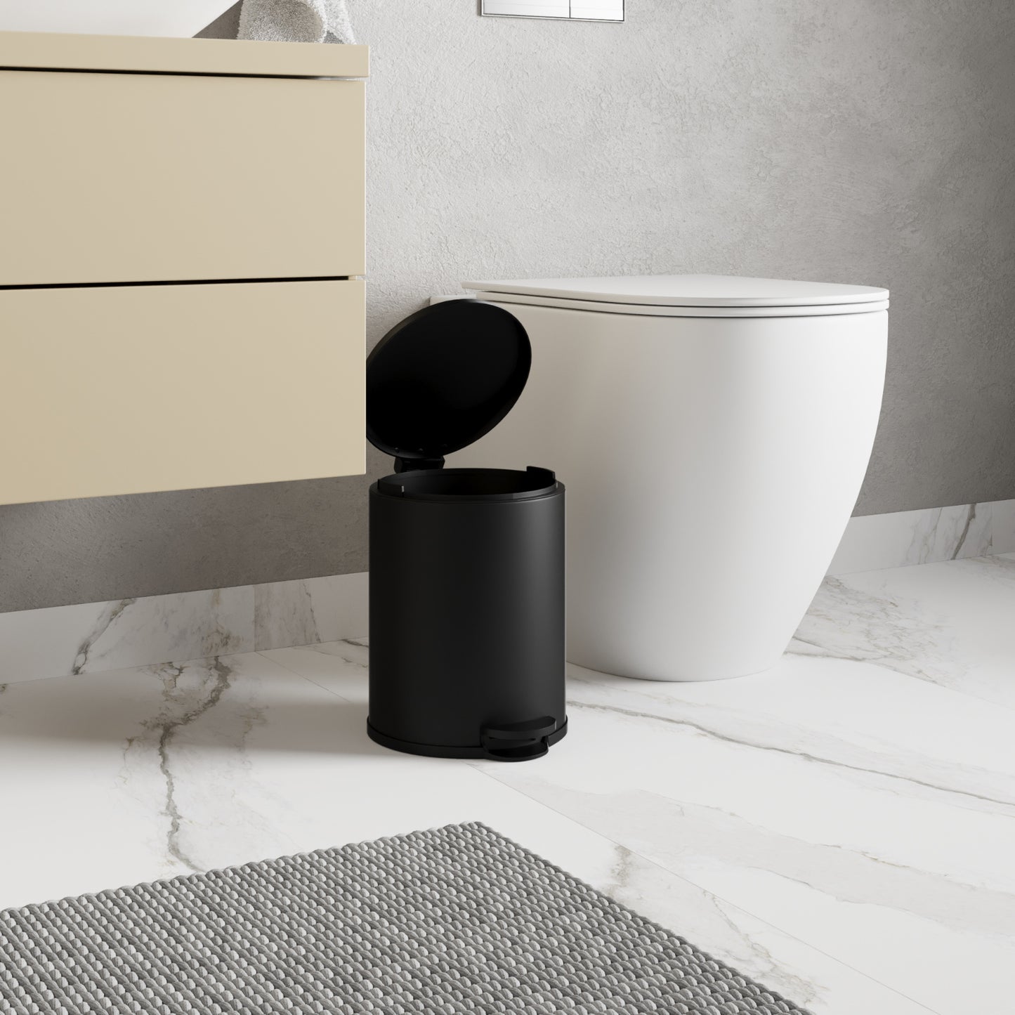 prullenbak naast toilet