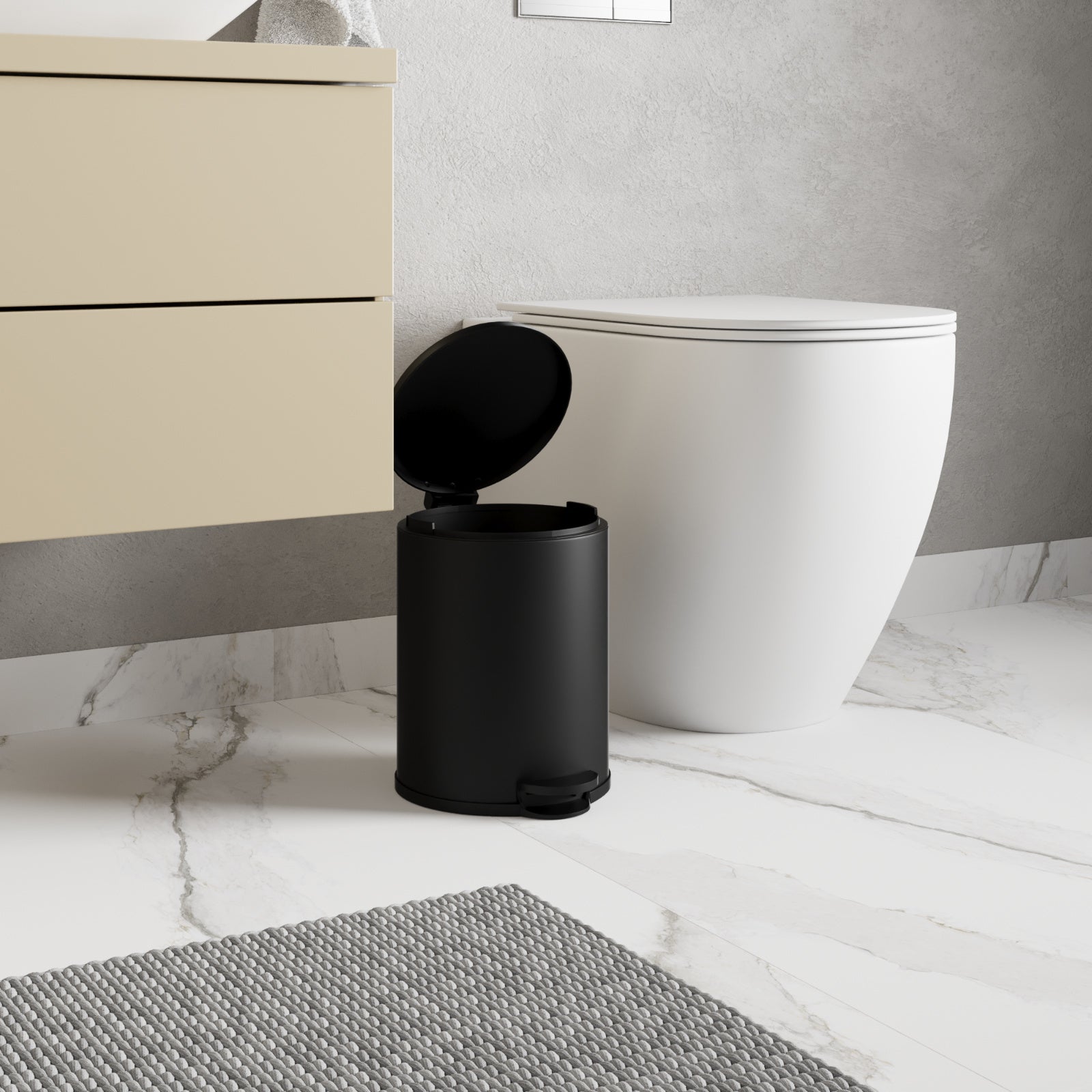 prullenbak naast toilet